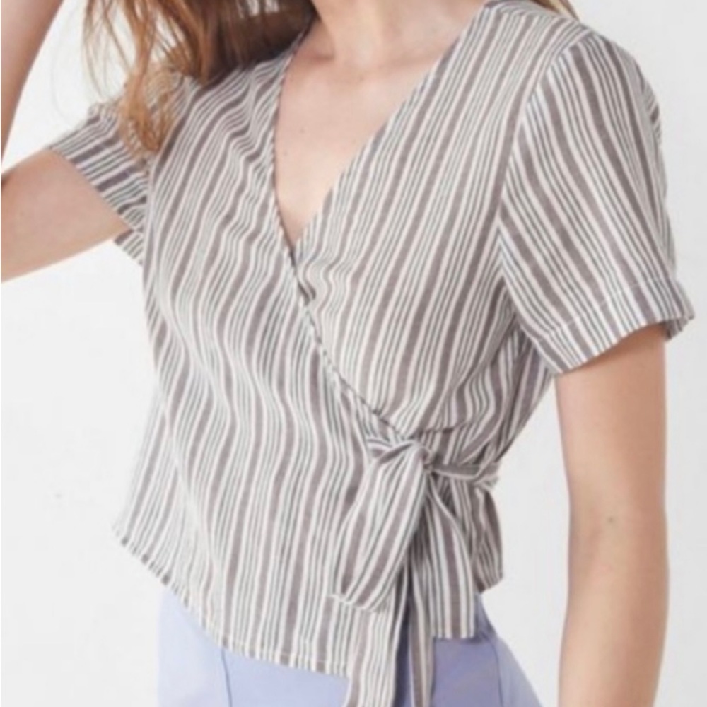 Urban Outfitters Striped Wrap Crop Top